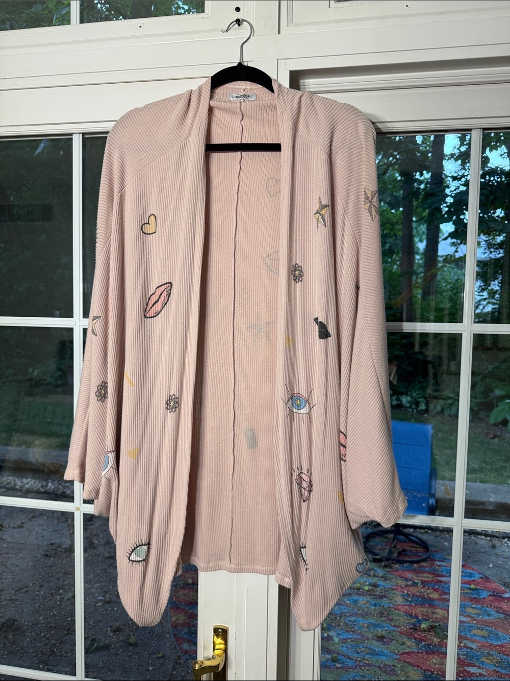 Light Pink Open-Front Cardigan Shrug